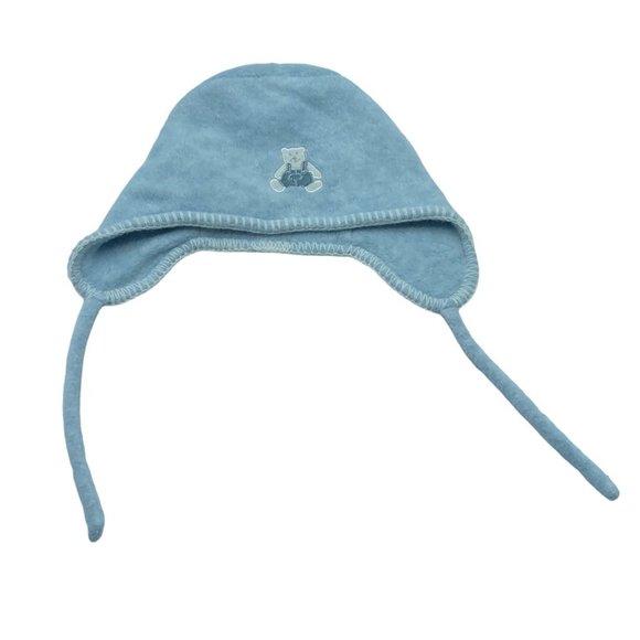 Baby Baby Infant Blue Bear Overalls Winter Stocking Beanie Cap Hat 2-6 months - Picture 1 of 9